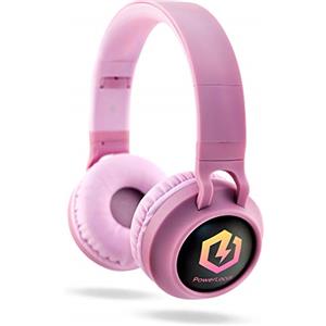 PowerLocus Cuffie Bluetooth per Bambini, Cuffie Over-Ear Senza-Fili per Bambini, Limitatore audio a 85 dB, con LED, Pieghevole, Con Microfono, Micro SD, Sacchetto da Trasporto per Viaggio/Telefono/PC
