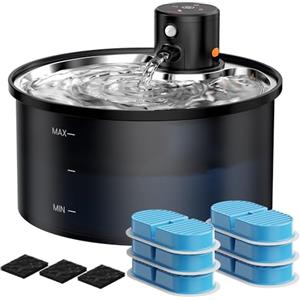 VKIMISS Fontanella per Gatti con Sensore di Movimento: Fontana per Gatti senza Fili - 3.2L Fontanella Gatto - Fontana Gatto con Batteria 4000mAh Ricaricabile - con 6 Filtris+ 3 Spugnes - VKIMISS