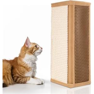 Nobleza Tappetino Tiragraffi per Gatti in Sisal Naturale - Affilaunghie con Spazzola Massaggiante, Proteggi Pareti e Divani, Facile Montaggio, 41 x 23 cm