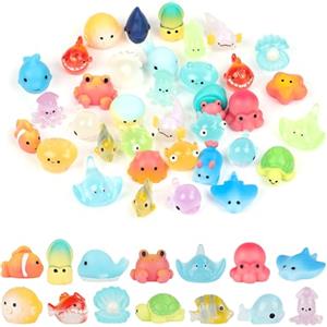 DiULi Piccoli Animali in Resina, 36 PCS Mini Animali in Resin, Piccoli Animali in Miniatura, per Giardino, Paesaggio, Casa delle Bambole Ornamento Fai da Te, Compleanno, Serie Ocean