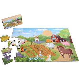 ZazzyKid Fattoria Animale Puzzle da pavimento per bambini, 48 pezzi puzzle per bambini dai 3 ai 5 anni, giocattolo educativo prescolare, regali per bambini dai 4 agli 8 anni