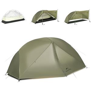Naturehike Mongar Pro Tenda ultraleggera Antivento Impermeabile Tenda da trekking Portatile Tenda per 1 persona 3-4 stagioni per campeggio Escursionismo (Verde oliva/1 persona)