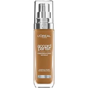 L'Oreal Paris L'Oréal Paris Fondotinta Liquido, Incarnato Uniforme e Illuminato, Finish Naturale, Per Tutti i Tipi di Pelle, Formula con Acido Ialuronico, Accord Parfait, Tonalità: 8.5D Toffee, 30 ml