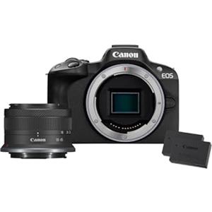 Canon EOS R50 APS-C Mirrorless + RF-S 18-45 f/4,5-6,3 + 2x Batterie (Kit Batteria Aggiuntiva), (24,2 Mp,- Fino a 15fps, DIGIC X, Video 4K UHD Fino 30p, Dual Pixel CMOS Auto Focus II, Disp)