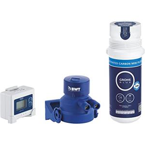 GROHE Blue Set Filtro ai Carboni Attivi con Testata, Elimina le Sostanze che Alterano l'Odore e il Sapore dell'Acqua, Capacità Media 1500 L, Compatibile con Rubinetto GROHE Blue Pure, 41136000