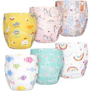 Aolso Mutandine di Apprendimento, 6PCS Pantaloni da Vasino, Apprendimento Rete Traspirante Mutande, Cotone Assorbente Vasino per Bambini Mutande, Taglia 100 da Bambina