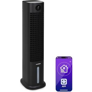 Klarstein Condizionatore Portatile Senza Tubo 80W, 5in1, Umidificatore, Climatizzatore Portatile Silenzioso con Night Mode, Ionizzatore, Ventilatore Aria Fredda, Raffrescatore 462m³/h, Serbatoio 8L