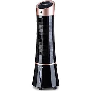 Klarstein Condizionatore Portatile Senza Tubo 55W, 5in1, Umidificatore, Climatizzatore Portatile Silenzioso con Night Mode, Ventilatore Aria Fredda, Raffrescatore d'Aria 180m³/h, Serbatoio da 6L