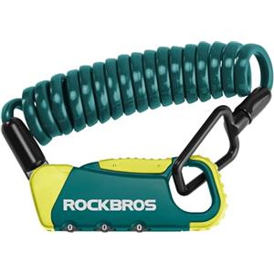 ROCKBROS Lucchetto per Casco Moto, Lucchetto Combinazione 3 Cifre Antifurto, Cavo 120cm x 4mm per Bicicletta Leggero e Portabile per Scooter MTB E-bike Passeggino, Blu e Giallo
