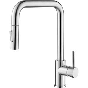 CECIPA Rubinetto Lavello Cucina, Miscelatore Cucina con Doccetta Estraibile, Rubinetti Cucina con 2 Modelli di Spruzzo, Rubinetto da Cucina Girevole a 360° Monocomando, Acciaio Inossidabile