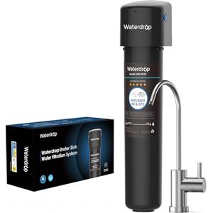 Waterdrop 15UB Filtro Acqua Sistema con Rubinetto Dedicato Goccia, Depuratore Acqua Domestico per 60K Litri, Certificato da NSF/ANSI 42, Rimuove di Piombo, Cloro, Cattivo