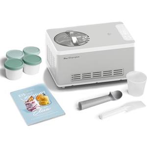 Springlane Kitchen Macchina per gelato & yogurtiera Elisa 2,0 L con compressore autorefrigerante 220 W, in acciaio inox con funzione di raffreddamento e riscaldamento (Elisa Argento, macchina per