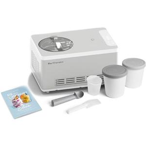 Springlane Kitchen SPRINGLANE Gelatiera e yogurtiera Elisa con compressore autoraffreddante (Argento/Contenitore Grigio, 220W)