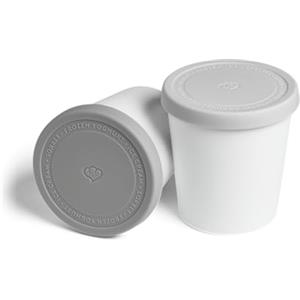 Springlane Kitchen SPRINGLANE set di 2 contenitori per gelato da 1 litro, contenitori per congelatore, senza BPA in qualità alimentare (Grigio)
