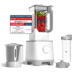 Springlane Kitchen SPRINGLANE Miscelatore ad alte prestazioni Hanno 2000 W, 32.000 giri/min (Bianco + Accessori)