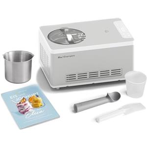 Springlane Kitchen SPRINGLANE Gelatiera e yogurtiera Elisa con compressore autoraffreddante (Argento/Contenitore acciaio inossidabile, 180W)