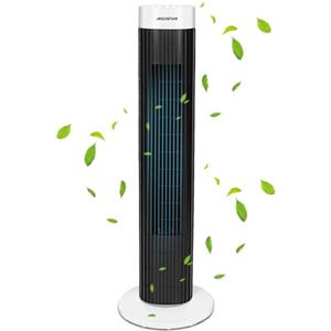Aigostar Ben 33JTS Ventilatore a torre digitale con timer. 3 modalità di velocità e motore da 45W. Oscillazione a 85°. Altezza di 76cm e cavo da 1,8M