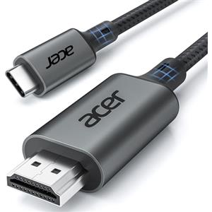 Acer Cavo USB C a HDMI 4K@60Hz, cavo Thunderbolt 4 3 Type C HDMI 2.0 compatibile con iPhone 16 Plus Pro Max 15 MacBook Pro Air Surface Pro 10 iPad Pro Air Galaxy S24 Ultra 2M