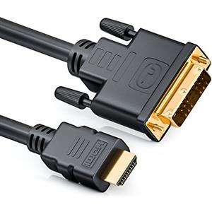 deleyCON 2m Cavo da HDMI a DVI DVI-D DVI-I Alta Velocità 3D Ready Cavo Adattatore TV Monitor 1080p FULL HD HDTV 3D Portatile - Nero