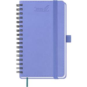 BEZEND Agenda 2026 2027 Settimanale Tascabile Spirale, A6 15,5 x 9 cm, 18 Mesi Diario Scuola Piccola da Lug.26 a Dic.27, Portapenne, Copertina Morbida in Pelle PU - Fiordaliso
