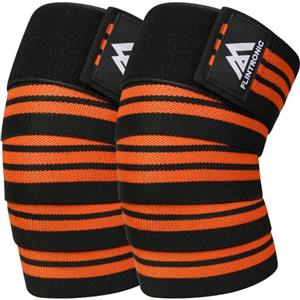flintronic Ginocchio Fascia Powerlifting, 200cm Pesistica Fasce Elastica Bendaggio, Tutore per Ginocchio Unisex, Ginocchiere Palestra Squat per Powerlifting Allenamento (Arancione)