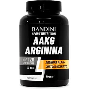 Bandini® AAKG Arginina Alfa-Ketoglutarato in Rapporto 2:1-120 Compresse 100% Vegan (1000mg per compressa) - Integratore di L-Arginina Alpha Chetoglutarato per Sportivi per Pre Workout potente