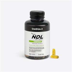 NDL Pro-Health Omega 3 Alta Concentrazione EPA e DHA | Olio di Pesce puro e sostenibile | Vitamina E | Antiossidante e antinfiammatorio | 120 Capsule | Un marchio di Rafa Nadal & Cantabria Labs