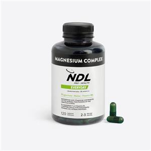 NDL Pro-Health Magnesium Complex con Vitamina B6 e D | Triplo Magnesio (Bisglicinato, Malato e Citrato) per Energia, Muscoli e Sistema Nervoso | 120 Capsule | Un marchio di Rafa Nadal & Cantabria Labs