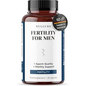 Nullure Integratore Fertilità Uomo | L-Carnitina + CoQ10 + Arginina + Zinco | Numero e motilità degli spermatozoi | Testato da terzi | Vegano e Senza Additivi | 60 caps (1 mese) |Prodotto a Barcellona