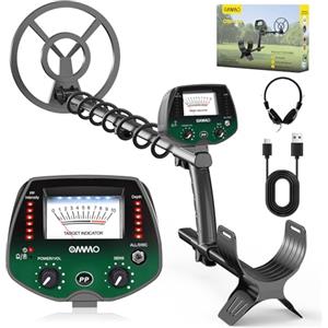 OMMO Metal Detector Professionali per Adulti e Bambini, Pinpointer Metal Detector Ricaricabile USB, 3 Modalità, Alta Precisione, Bobina di Ricerca Impermeabile IP68, Verde
