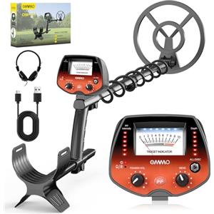 OMMO Metal Detector Professionali per Adulti e Bambini, Pinpointer Metal Detector Ricaricabile USB, 3 Modalità, Alta Precisione, Bobina di Ricerca Impermeabile IP68, Arancione