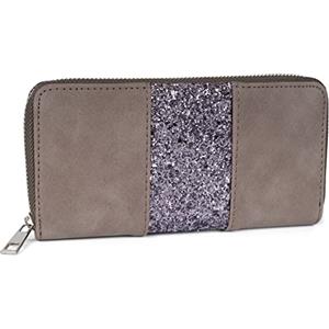 styleBREAKER Portafoglio con striscia di paillettes a tutto tondo, chiusura lampo, portamonete, da donna 02040056, taglia unica, Moderno