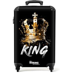 NoBoringSuitcases.com Valigia Bagaglio a Mano Trolley 55x40x20 cm - 10 kg Cabina Corona Nero
