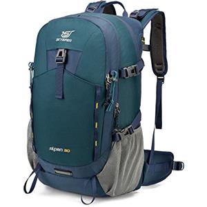 SKYSPER Zaino da Hiking Professionale 30L, Impermeabile con Copri Pioggia e Ventilazione Posteriore per Escursioni, Viaggi, Campeggio - ALP01-Blu