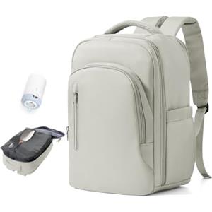 BJLFS Zaino Ryanair 40x30x20 Sottovuoto con Pompa Zaino da Viaggio Ryanair 40x20x25 Borse da Cabina per Wizzair Bagaglio a mano Easyjet 45x36x20 Sottovuoto Zaino Casual per Laptop Grigio marrone