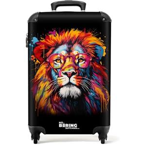 NoBoringSuitcases.com Valigia Bagaglio a Mano Trolley 55x40x20 cm, 10 kg, Cabina (Leone - Arancione)