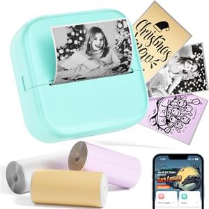 Phomemo Mini stampante adesiva M02X, mini stampante portatile per cellulare, Bluetooth con mini adesivo stampante, stampante termica per la tasca dei pantaloni per apprendimento, appunti e foto