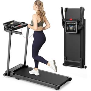Zeporix Tapis Roulant Elettrico Salvaspazio Pieghevole - Economico Tapirulan da Casa Walking Pad 10 km/h Portatile Treadmill Professionale Tappeto per Camminare Con Display LCD 12 Programmi