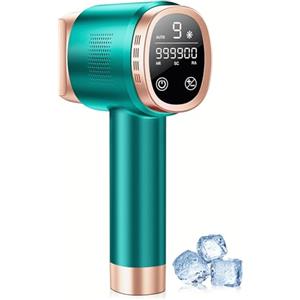 Zerellia Epilatore Luce Pulsata 8°C con Funzione di Raffreddamento a Ghiaccio, 21J Luce Pulsata 9 Livelli, Rossa 600NM a Casa per Donne e Uomini, Dispositivo di Epilazione per Viso, Bikini e Corpo, Verde
