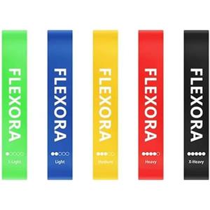 Generic Fasce Elastiche di Resistenza Flexora - set 5 Bande con Borsa da Trasporto allenamento Fitness