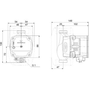 Grundfos ALPHA1 L 15-60 130 - Pompa di Circolazione Elettronica ad Alta Efficienza con Motore a Magneti Permanenti