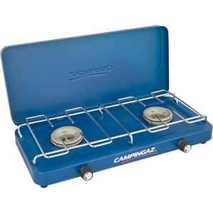 Campingaz Base Camp Lid fornello da campeggio compatto con coperchio | Varie possibilità di cottura con 2 piastre, fornello a gas con 2 bruciatori, potenza 2 x 1.600 W per campeggio o festival