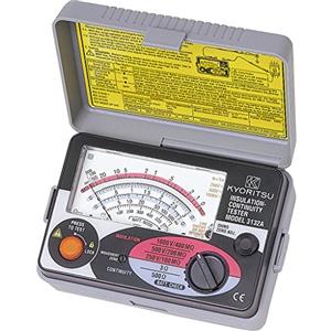 VEMER KYORITSU KEW 3132A - Tester Analogico per Elettricista, Multimetro per Misura della Resistenza di Isolamento a Bassa Tensione e Test Continuità con Corrente di Cortocircuito di 200 mA, Grigio