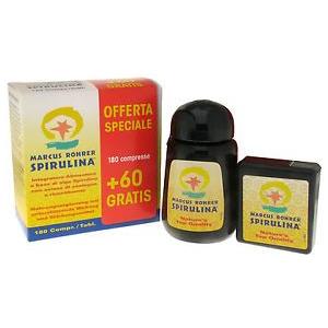 Marcus Rohrer Spirulina - Complemento alimentare 180 Compresse, Senza Glutine e OGM, Adatto a Vegetariani e Vegani