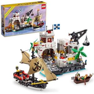 LEGO 10320 Icons Fortezza Eldorado, kit modello per adulti con nave pirata e 8 minifigure