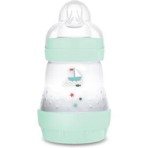 MAM Easy Start Anti-Colic - Borraccia da 160 ml, particolarmente ben accettata, con valvola a fondo contro coliche e tettarelle, misura 1, 0 mesi, barca a vela