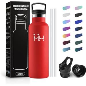 JAPORIA Bottiglia Termica Bambini 500ml, Borraccia con Cannuccia, Borraccia Termica a Doppia Parete, Bottiglia Termica senza BPA & Perdite, Termos per Uffici, Viaggio, Campeggio, Ciclismo