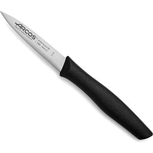 Arcos Coltello per Sbucciare in Acciaio Inossidabile per Cucina Professionale, Manico Ergonomico in Poliossimetilene, Lama 90 mm, Nero - Serie Nova