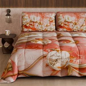 PETTI Artigiani Italiani - Trapunta Invernale, Piumone Invernale, Trapunta Matrimoniale Double Face Tinta Unita e Stampa Digitale Floreale 06 11, 100% Microfibra, Made in Italy