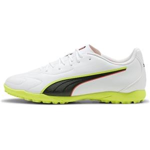 PUMA Scarpe da Calcio Unisex King 20 Play TT, Colore Bianco incandescente Rosso e Giallo, Numero 40, Puma Bianco Incandescente Rosso Giallo Alert, 40.5 EU